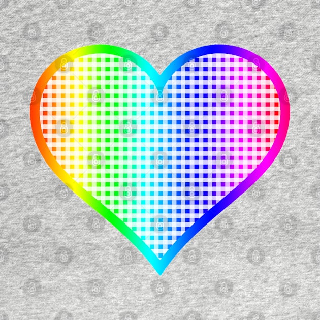 Rainbow Gingham Heart by bumblefuzzies